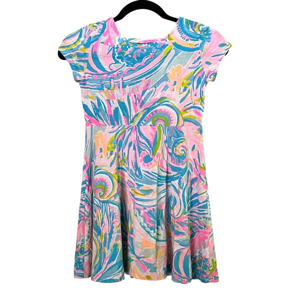 Lilly Pulitzer Girl’s Alina Dress Carnivale Coral Large 8 10 Colorful‎ Cutout